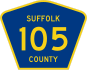 County Route 105 marker