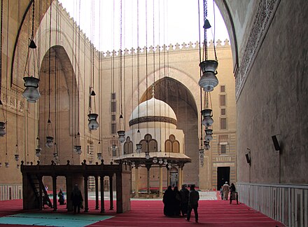 Interior of the Madrasa-Mosque of Sultan Hasan (14th century) in Cairo