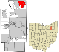 Summit County Ohio incorporated and unincorporated areas Twinsburg highlighted.svg