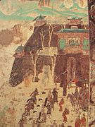 Fortress and soldiers training, Tang dynasty