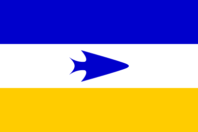 Flag of the Mapuche-Tehuelche people created in 1991, a symbol of their claim to some Argentine-Mapuche areas.