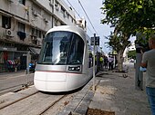 הרכבת הקלה במהלך נסיעת מבחן בשדרות ירושלים בתל אביב, נובמבר 2021