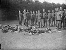 Members of the Queen's Royal Regiment (West Surrey) learning to fire the Bren Gun at Guildford in 1939