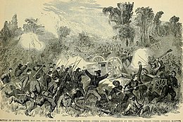 Kuvan kuvaus Sotilas sisällissodassamme - kuvallinen konfliktihistoria, 1861-1865, joka kuvaa sotilaan arvokkuutta taistelukentällä esitettynä Forbesin, Waud, Taylorin (14576133090) piirtämistä luonnoksista. Jpg.