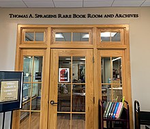 a room in the Centre College library named, with glass doors, named as described in the caption