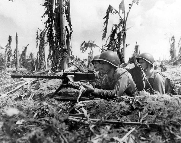 The air-cooled Browning M1919 during WW2.