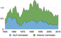 Global commercial capture of menhaden in million tonnes 1950–2010[18]