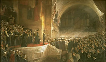 The Big Picture, opening of the Parliament of Australia, 9 May 1901, painted by Tom Roberts.