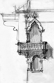 Balcony illustration. Extract from Toma T. Socolescu's sketchbook.