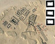 Hor-Aha's tomb comprises three chambers B10, B15 and B19, shown in inset. B14 could be the tomb of Hor-Aha's wife Benerib. TombOfHorAha.jpg