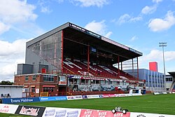 The Roger Millward West Stand viewed from the 'Craven Streat' complex at Sewell Group Craven Park, Kingston upon Hull.