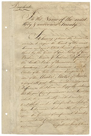 1783 Treaty Of Paris