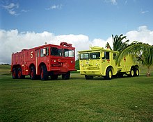 FWD Corp P-2 crash tender (left) US airport crash tenders.jpg