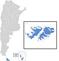 Ubicación de las Islas Malvinas en Tierra del Fuego