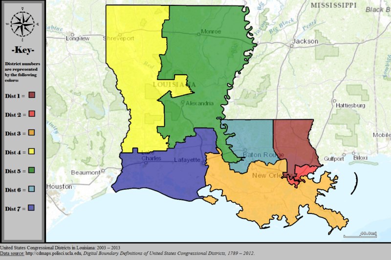File:United States Congressional Districts in Louisiana, 2003 – 2013.tif
