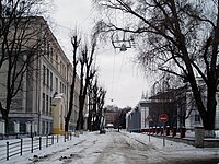 Вид від перехрестя з вул. Грекова у бік вул. Клепарівської