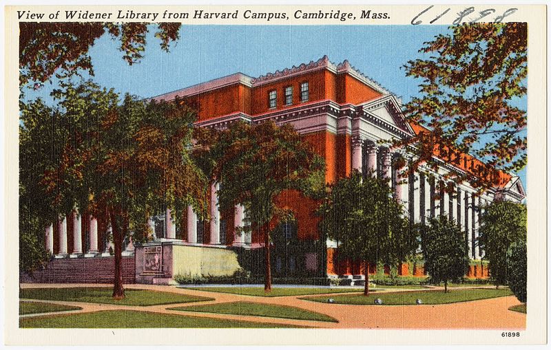 File:View of Widener Library from Harvard Campus, Cambridge, Mass (61898).jpg