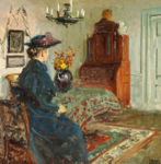 Interiör med hustrun Martha Johansen, 1893