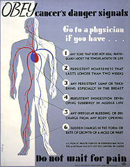WPA health education poster about cancer, c. 1936–1938