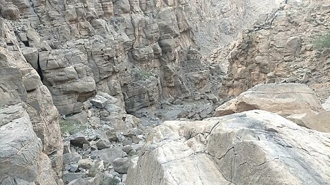 Wadi Jib, a tributary of Wadi Shah, in the United Arab Emirates