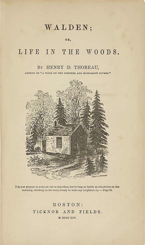 Original title page of Walden by Henry David Thoreau