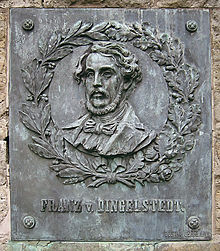 Bronzetafel der Weserliedanlage mit Franz von Dingelstedt