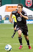 Josh Wolff dribbles the ball during a match against the Seattle Sounders FC on May 4, 2011 at RFK Stadium