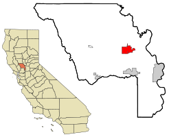 Emplacement dans le comté de Yolo et l'état de Californie