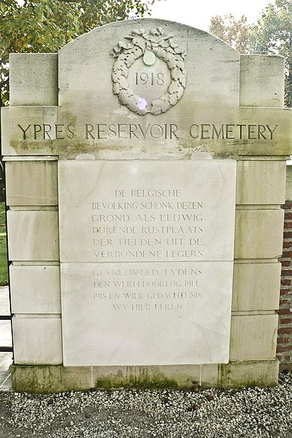 Hoe gaan naar Ypres Reservoir Cemetery met het openbaar vervoer - Over de plek