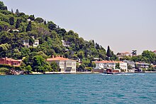 Yali houses on the Bosporus are among the frequently used settings in Turkish television dramas (dizi). Zarif Mustafa Pasa Yalisi in Kanlica on the Bosphorus, Turkey 001.jpg
