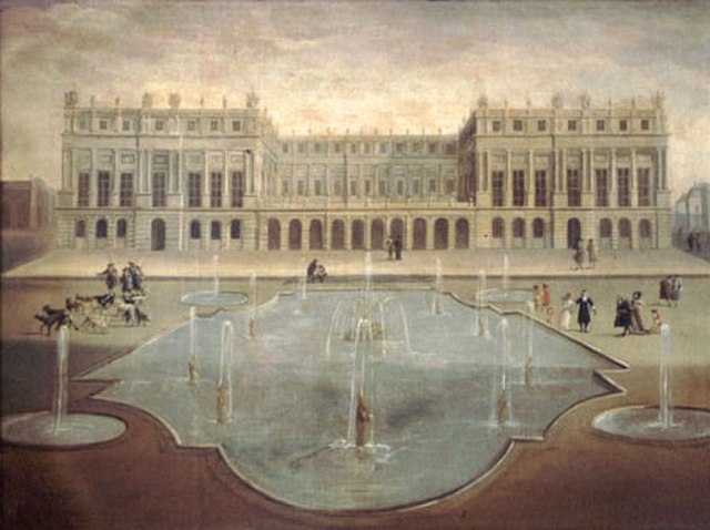 The art collection at the Palace of Versailles in France was periodically open for public viewing.