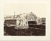 La première gare de Boulogne, photographiée par Baldus en 1860.