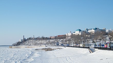 Amur riverbank in winter.