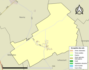 Kolorowa mapa przedstawiająca użytkowanie gruntów.