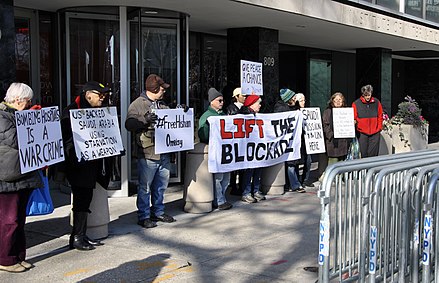 "Let Yemen Live" protest at US and Saudi missions to the UN, New York City, December 2017