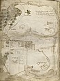 Carte Sanudo-Vesconte du réseau hydraulique de Jérusalem, 1321.