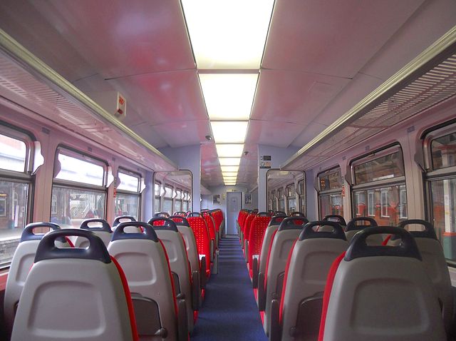 Interior of a refurbished East Midlands Trains unit