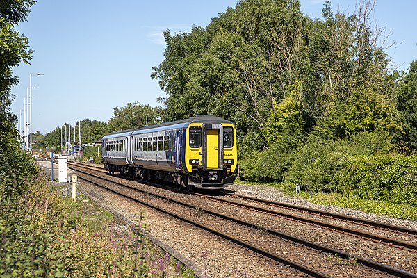A Northern Rail Class 156 leaving Heighington station