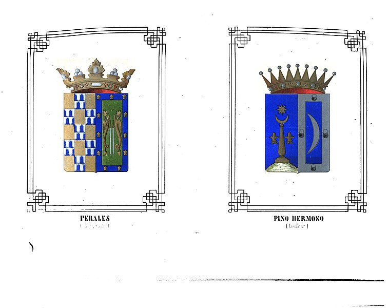 File:1853-1860, Blasón de España, libro de oro de su nobleza, parte primera, casa real y Grandeza de España, Perales y Pino Hermoso.jpg