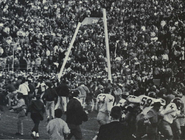 Fans tear down the goal posts after 1965 Rose Bowl 1965 Rose Bowl (goal posts come down).png