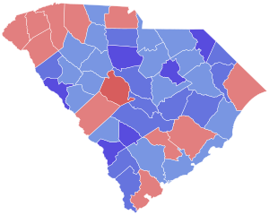 1992 United States Senate election in South Carolina results map by county.svg