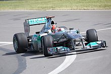 Photo de Michael Schumacher lors de la première séance d'essais libres.