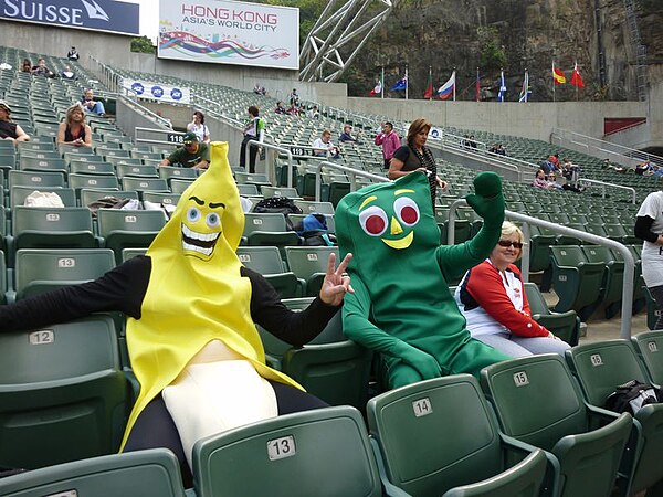 Gumby and Banana resting before the matches (2011)