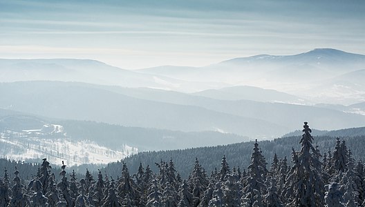 Golden Mountains (Sudetes), Poland, exposure from Borówkowa