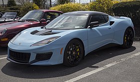 2017 Lotus Evora 400, sky blue, front left.jpg