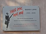 Hansi Lang - Gedenktafel