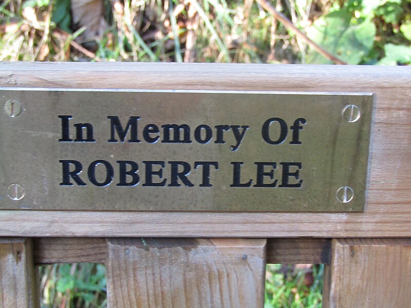 File:2018-11-11 Robert Lee dedicated bench, Paston Way, Knapton, Norfolk.JPG