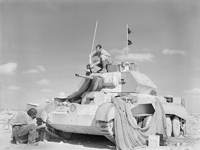 File:A13 Cruiser Mk IVA tank being checked over shortly after 