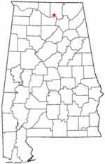 アラバマ州における位置の位置図