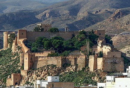The Alcazaba of Almería, Spain (largely built during the Taifa period of the 11th century[109])